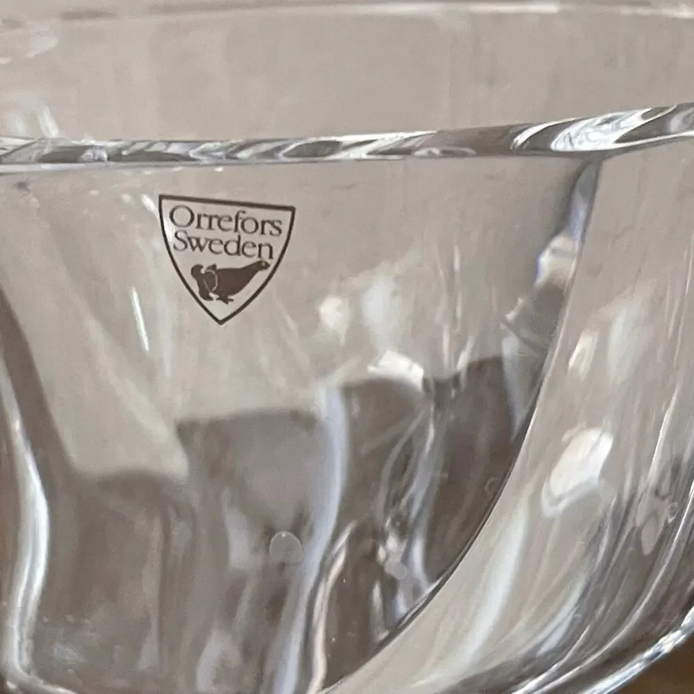 Vintage Orrefors Sweden Crystal glass bowl Kosta Boda 8